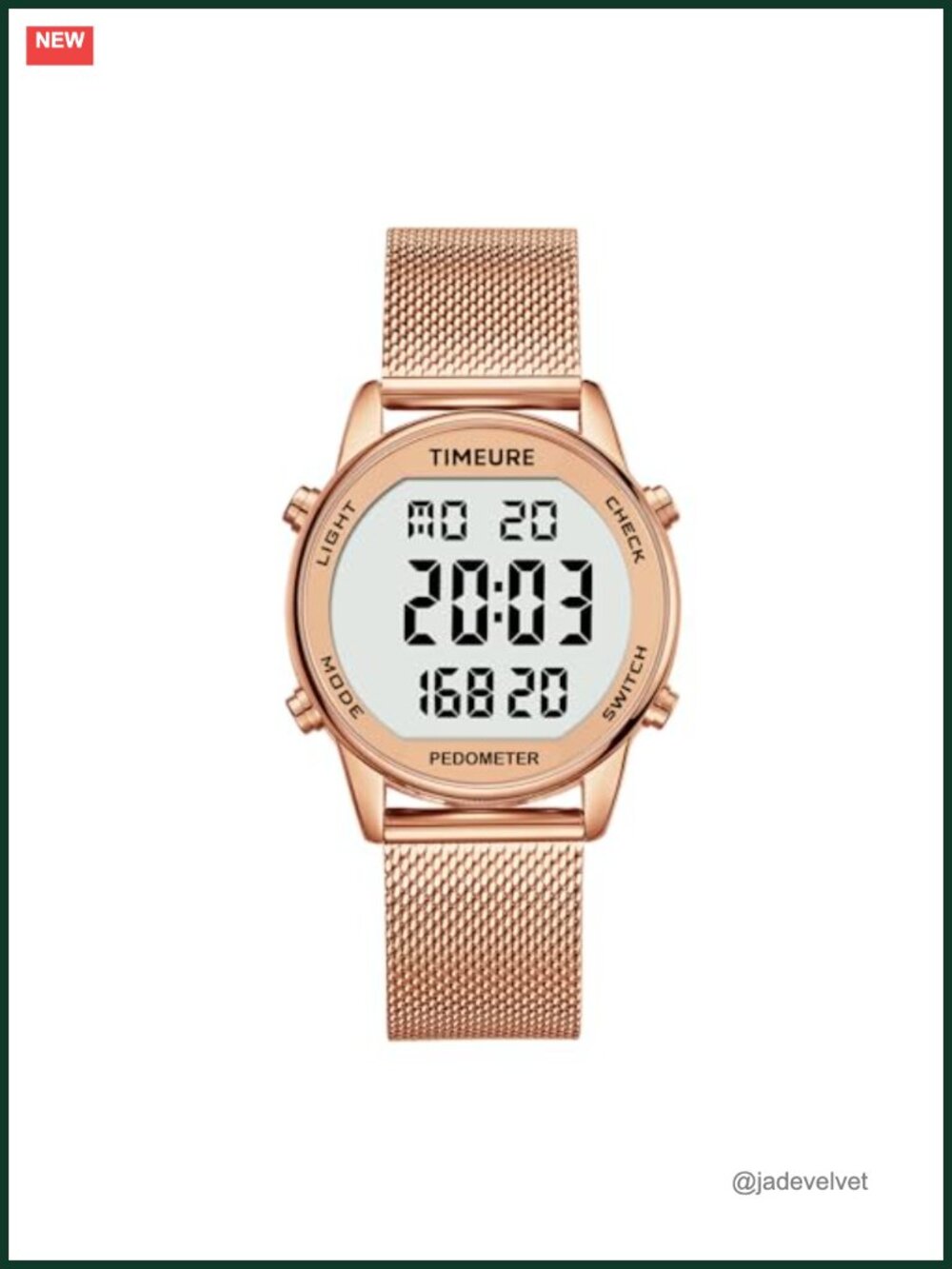 Pedometer Watch Women Step Counter No App No Charging Steel Mesh Band